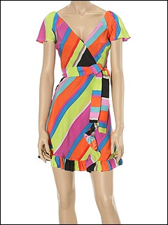 Betsey Johnson - Bold Diagonal Stripe On Matte Dress (Multi Color) - Apparel