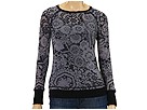 Allen Allen - Henna Print Burnout Double-Layer Baseball Tee (Black)