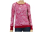 Allen Allen - Henna Print Burnout Double-Layer Baseball Tee (Sangria)