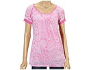 Allen Allen - Henna Print Burnout Double-Layer Scoop Neck (French Rose)