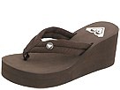 6pm.com is proud to offer the Roxy - Pagoda (Dark Brown) - Footwear: This Roxy&amp;#8482; Pagoda Wedge looks better than a delicious wedge salad covered in your favorite creamy dressing. ; Soft poly web upper with logo pin for added looks. ; Poly web toe 