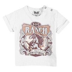 DG Dolce Gabbana Junior Cowboy Collection Tee Infant White Apparel