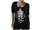 Dereon - Ruched Vixen Banded Top (Onyx) - Apparel