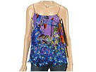 Ali Ro - Printed Silk Chiffon Cami w/ Side Ruffle (Ultraviolet)