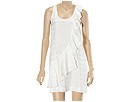 Ali Ro - Racerback Tank Dress w/ Diagonal Cascading Ruffle (Ivory)