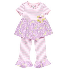 Baby Lulu Rose Bud Sara Flare Set Toddler Pink Apparel
