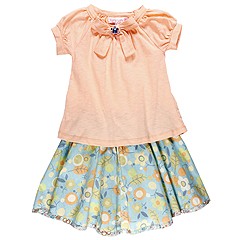 Baby Lulu Utopia Emily Tee Bella Skirt Little Kids OrangeBlue Apparel