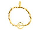Accessories & Beyond - Pebble Bead Peace Charm Bracelet (Gold)