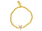 Accessories & Beyond - Pebble Rhinestone Star Charm Bracelet (Gold) - Jewelry