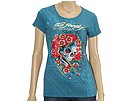Ed Hardy - Beautiful Ghost Foiled Platinum Tee (Teal) - Apparel