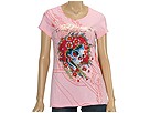 Ed Hardy - Beautiful Ghost Foiled Platinum Tee (Pink) - Apparel