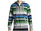 Zoo York - Basic Square Stripe Zip Up Hoodie (Go Green) - Apparel