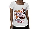 baby phat - Squared Neck Side Slit Baseball Hem S/S Tee - D2A00147 (White)