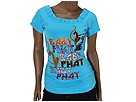 baby phat - Squared Neck Side Slit Baseball Hem S/S Tee - D2A00147 (Sky Blue) - Apparel