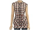 Generra - Tie Front Vest Shirt (Plaid Multi Combo) - Apparel