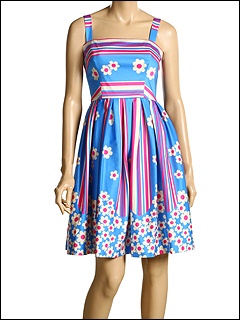 Betsey Johnson - Fleur De Lyes Tank Dress (Azure) - Apparel