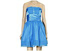 Betsey Johnson - Organza Strapless Flare Dress (Teal) - Apparel