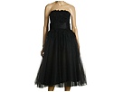 ABS Allen Schwartz - Strapless Flower Garden Draped Party Dress (Black)