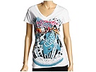 Ed Hardy - Swimming Koi Specialty V Neck Tee (White) - Apparel