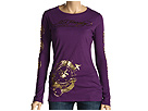 Ed Hardy - Death Of Love Roses Specialty Foil L/S Tee (Purple) - Apparel