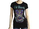 Ed Hardy - Rose Web Double Dragon Platinum Tee (Black) - Apparel