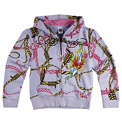 Ed Hardy All over Print Hoodie Little KidsBig Kids Lavendar Apparel