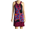 Hale Bob - Plum Electric Floral Silk Jersey Dress (Plum) - Apparel