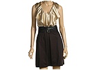 ABS Allen Schwartz - Sleeveless Ruffle Twin Dress (Brown/Khaki)
