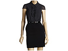 ABS Allen Schwartz - Belted Cap Sleeve Two-fer Dress (Black)