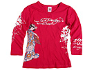Ed Hardy Kids - L/S Tunic W/Graphics (Toddler/Little Kids) (Pink) - Apparel
