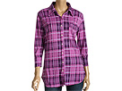 Allen Allen - Plaid Burnout 3/4 Sleeve Button Front Shirt (Smashing)