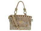 Ed Hardy - Bohemian Rhapsody Filina Zip Top Shoulder (Beige) - Bags and Luggage