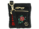 Ed Hardy - Frayed Patch Feiga Zip Top (Black) - Bags and Luggage