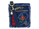 Ed Hardy - Frayed Patch Feiga Zip Top (Navy) - Bags and Luggage