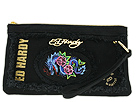 Ed Hardy - Frayed Patch Fernanda Wristlet (Black) - Bags and Luggage