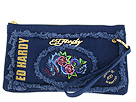 Ed Hardy - Frayed Patch Fernanda Wristlet (Navy) - Bags and Luggage