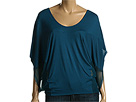Free People - Voluminous Mesh Top (Deep Teal) - Apparel