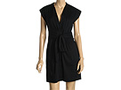 BCBGMaxAzria - Gathered Wrap-Tie Dress (Black) - Apparel