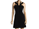 BCBGMaxAzria - Pleated-Inset Jersey Dress (Black) - Apparel