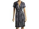 BCBGMaxAzria - Snake Print Twist Front Dress (Black Combo) - Apparel