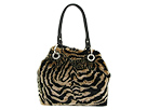 B. Makowsky - Nairobi Handheld Tote (Tan Zebra) - Bags and Luggage