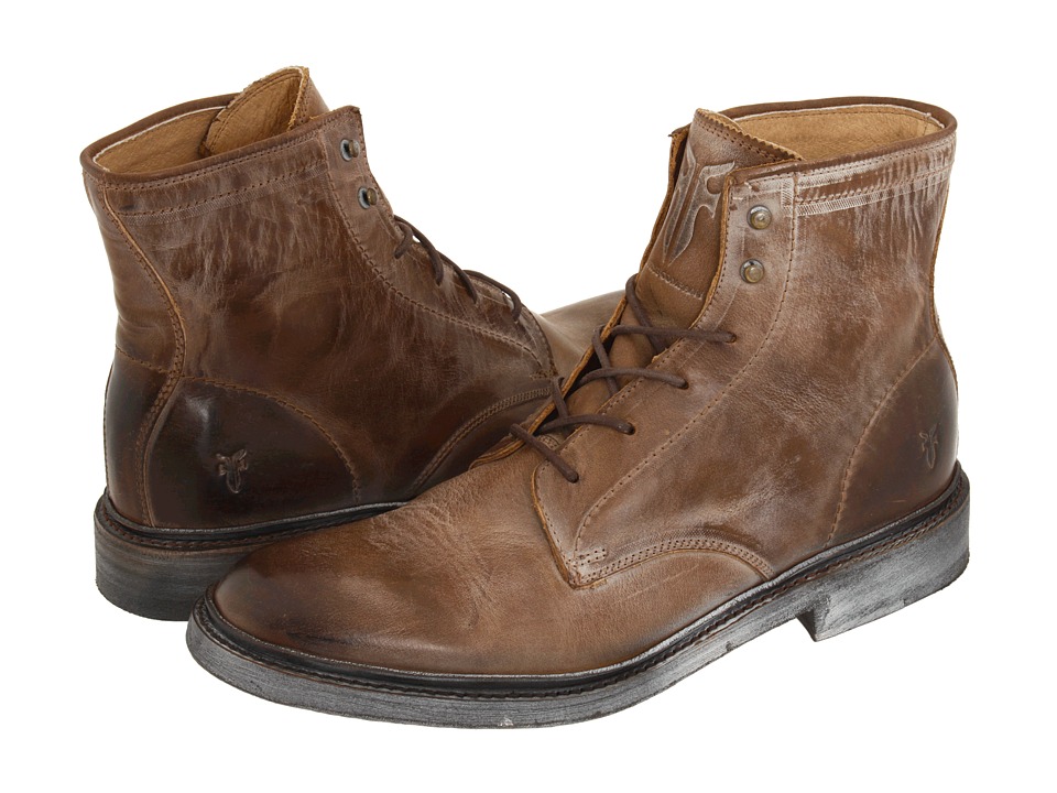 Frye James Lace Up (Tan Leather) Men