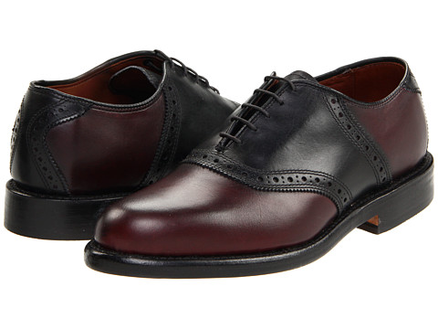 burgundy and black saddle oxfords