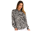 Calvin Klein - Roll Sleeve Blouse (Black/Grey Leopard)