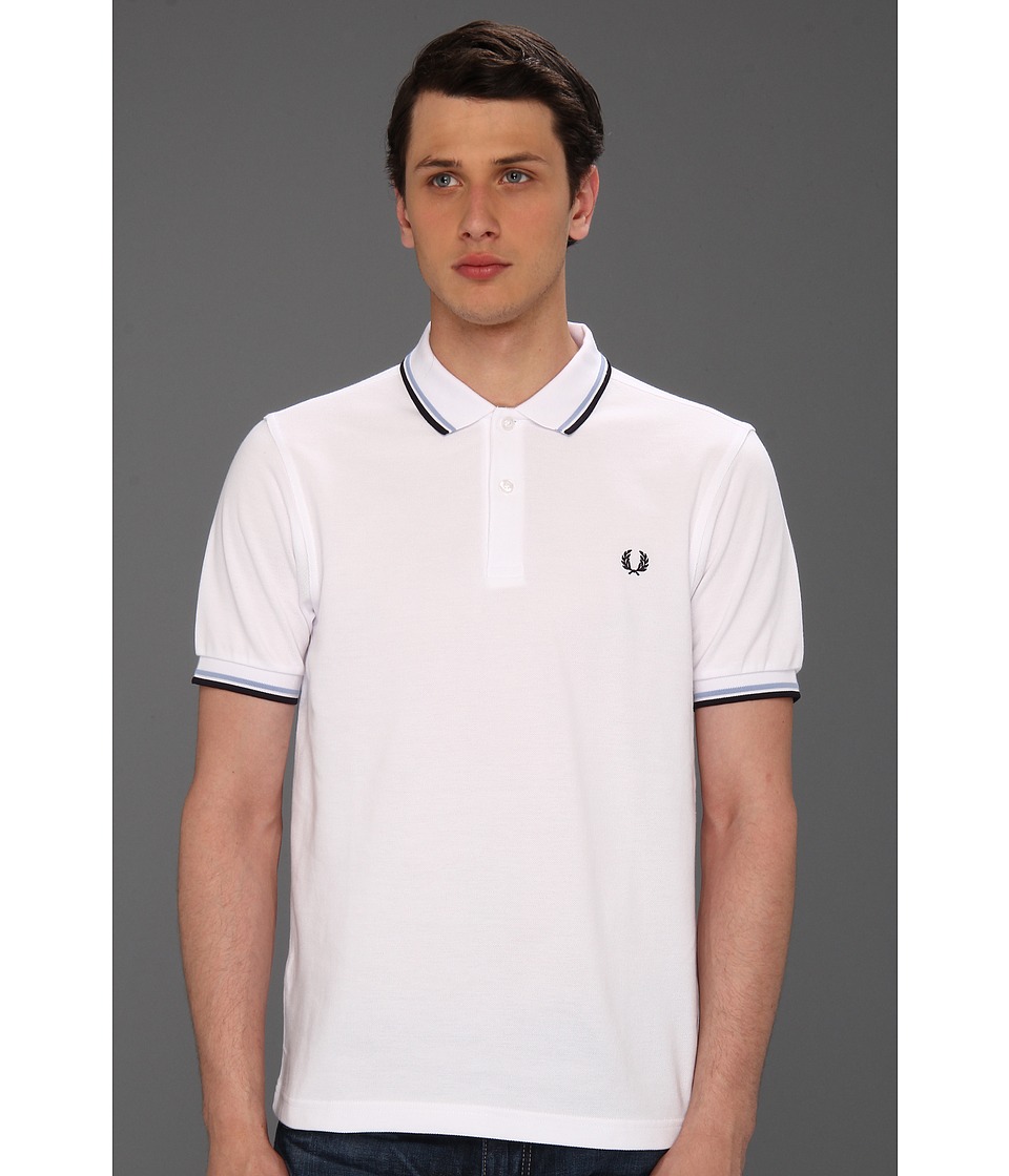 Fred Perry - Twin Tipped Shirt (White/Ice/Navy) Men