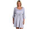 Karen Neuburger - Plus Size Painted Lady 3/4 Pullover Night Shirt (Ditsy Black)