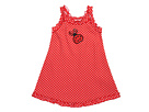 Sara's Prints Kids - Ruffle Tank Nightgown (Toddler/Little Kids) (Red W/ White Dots)