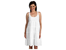 Allen Allen - Linen Tiered Tank Dress (White)