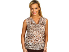 Jones New York Collection Petite - Petite Sleeveless Cowl Neck Shell (Shitake Multi)