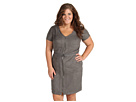 DKNY Jeans Plus Size - Plus Size Faux Suede Shirtdress (Alpine)